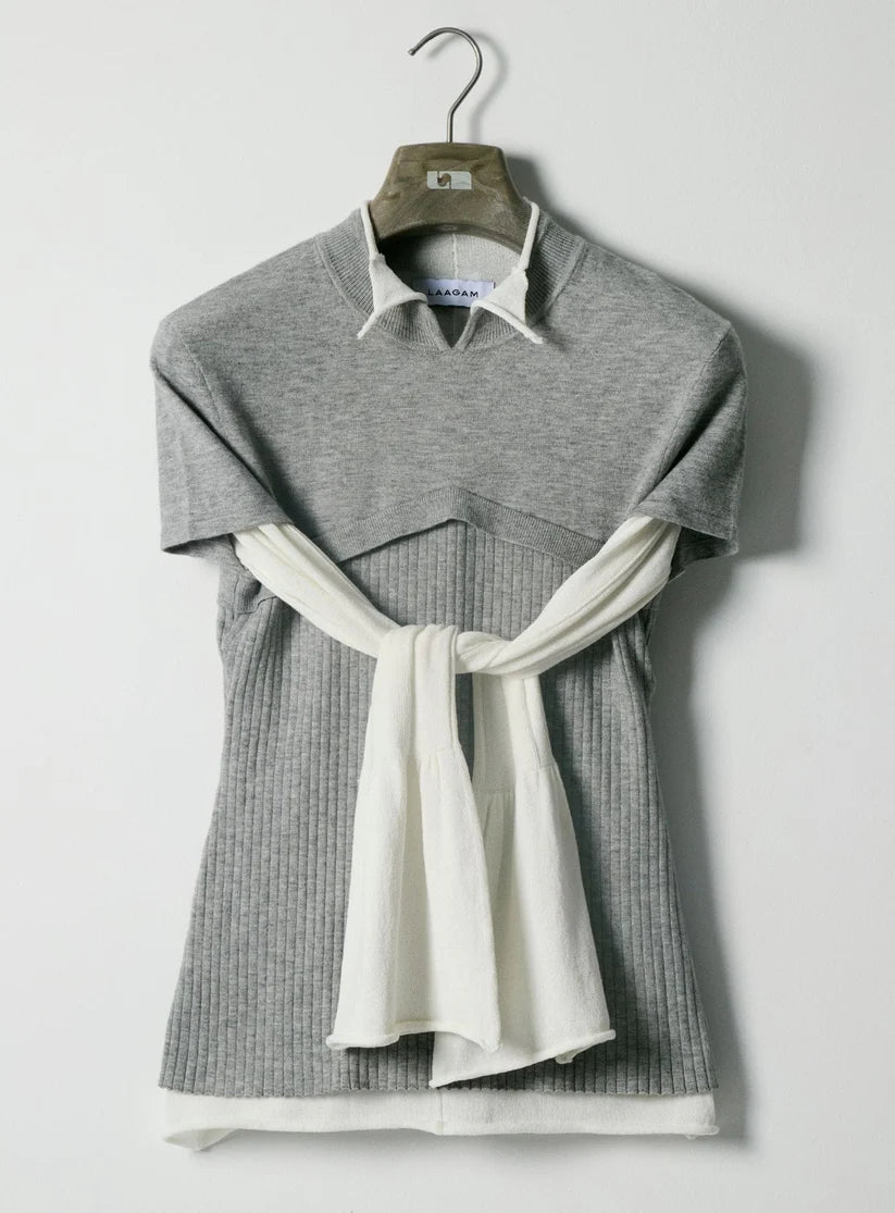 ecru long knitted top