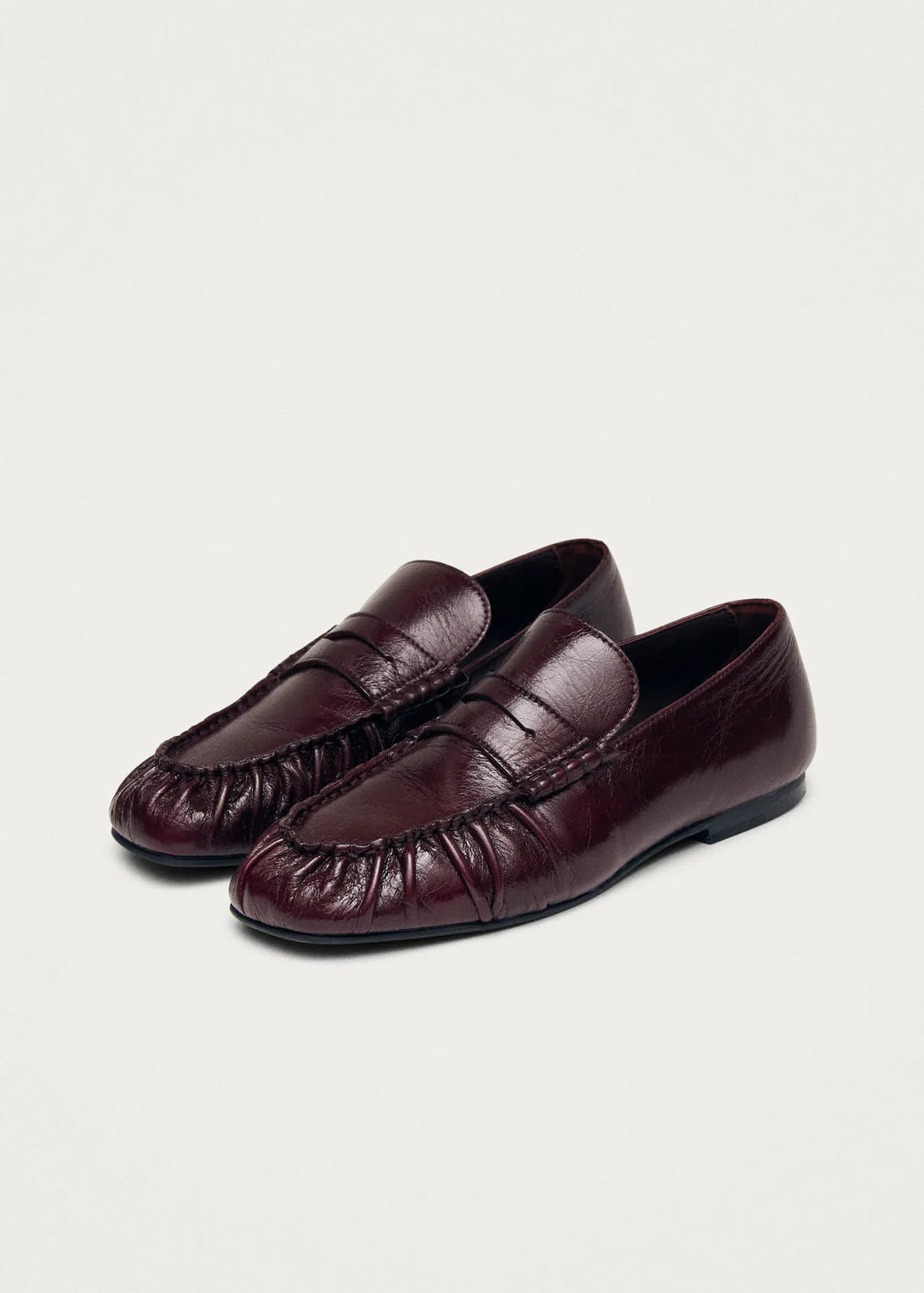 mokasíny Aven rift burgundy leather loafers