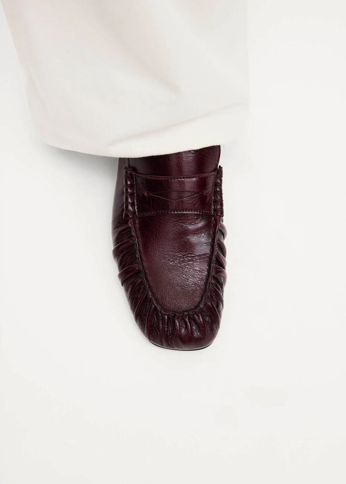 mokasíny Aven rift burgundy leather loafers