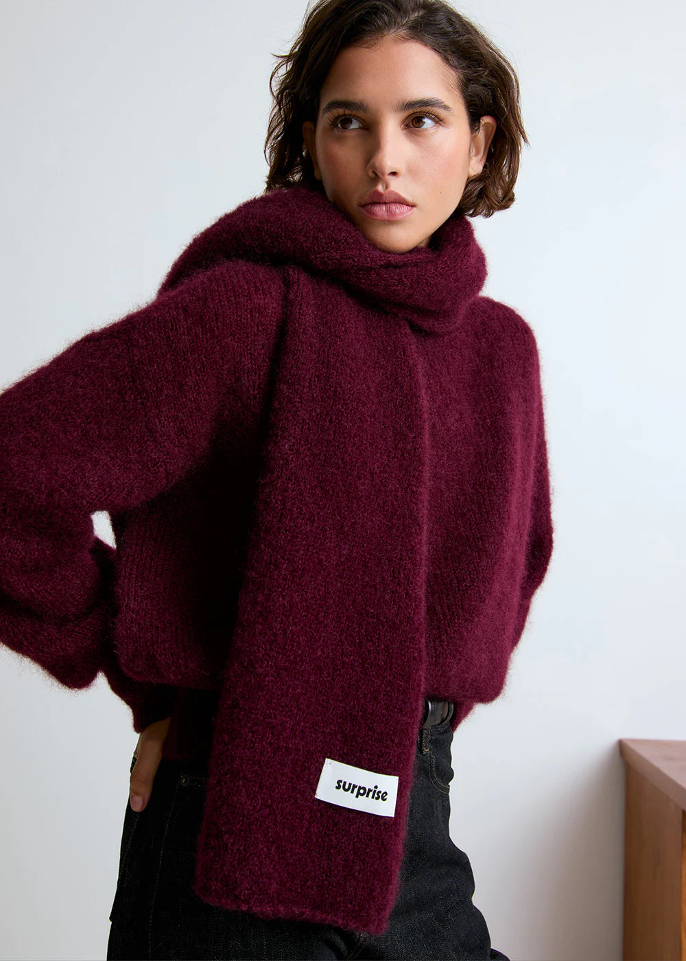 šála z mohéru Donna eggplant