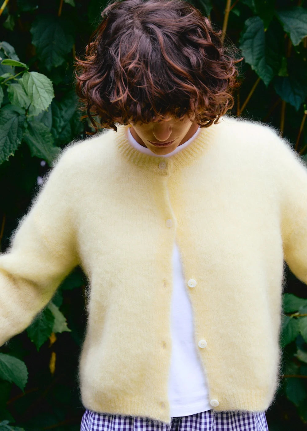 cardigan z mohéru Olivia light yellow