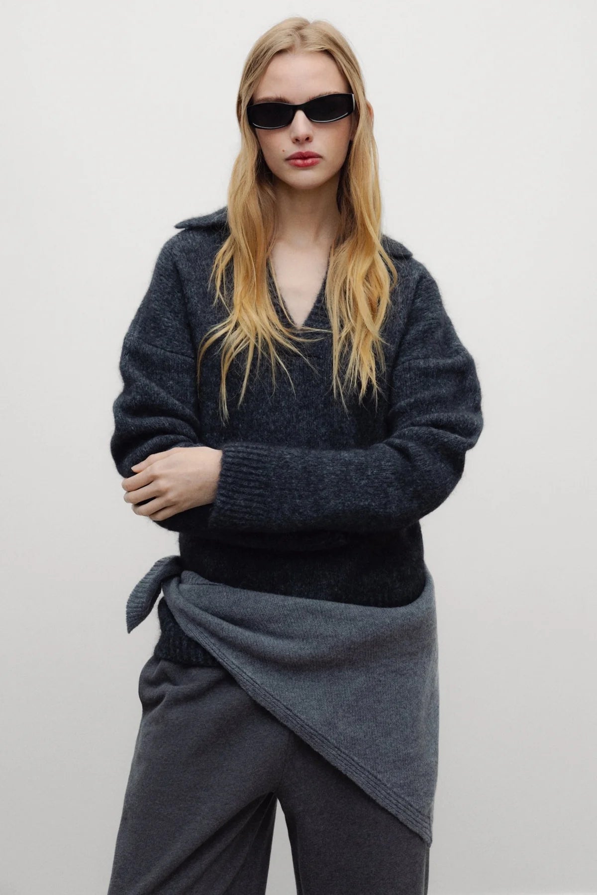 svetr elara polo dark grey melange