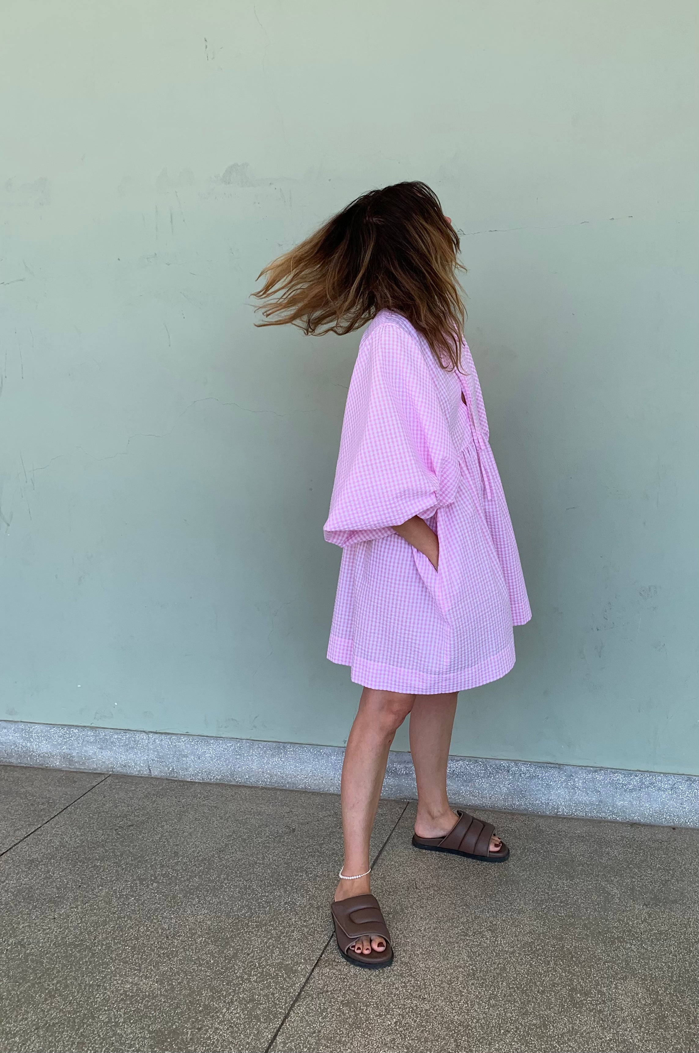 bonbon šaty Vera pink karo