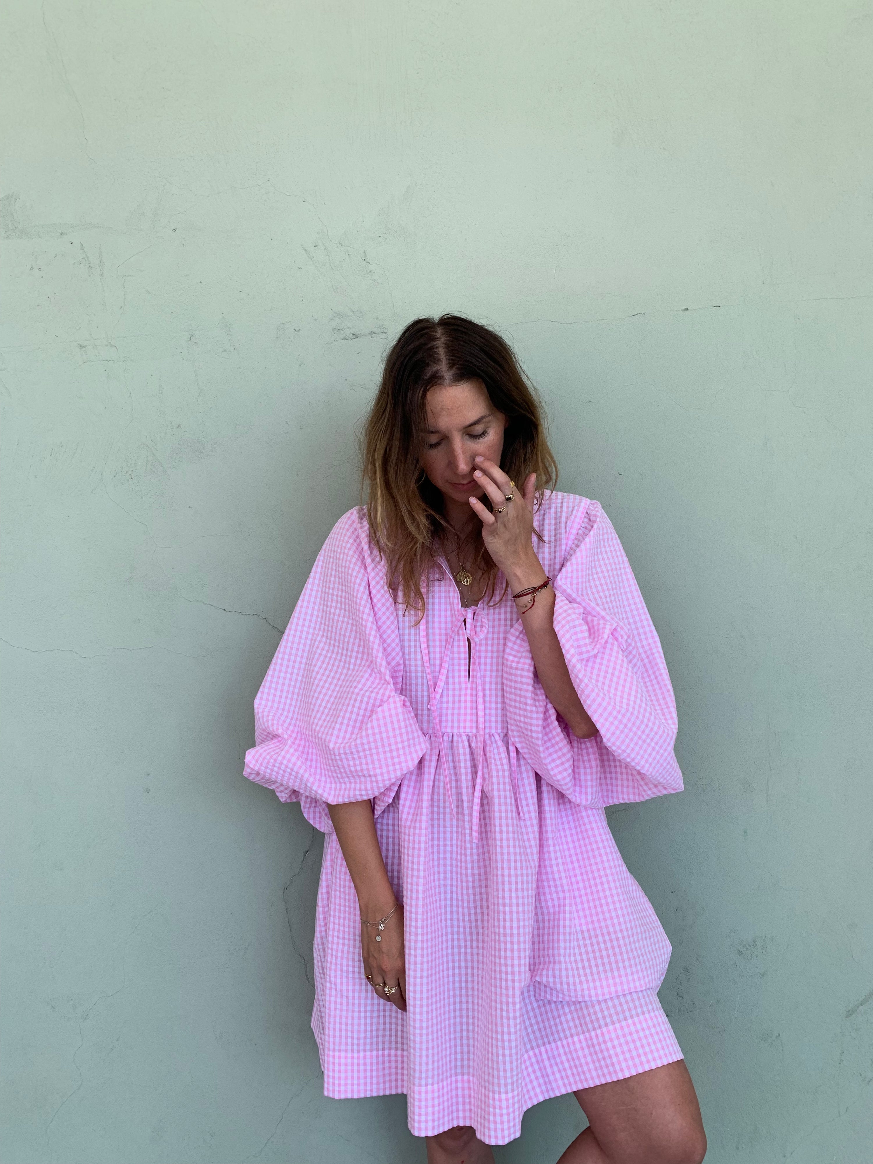 bonbon šaty Vera pink karo