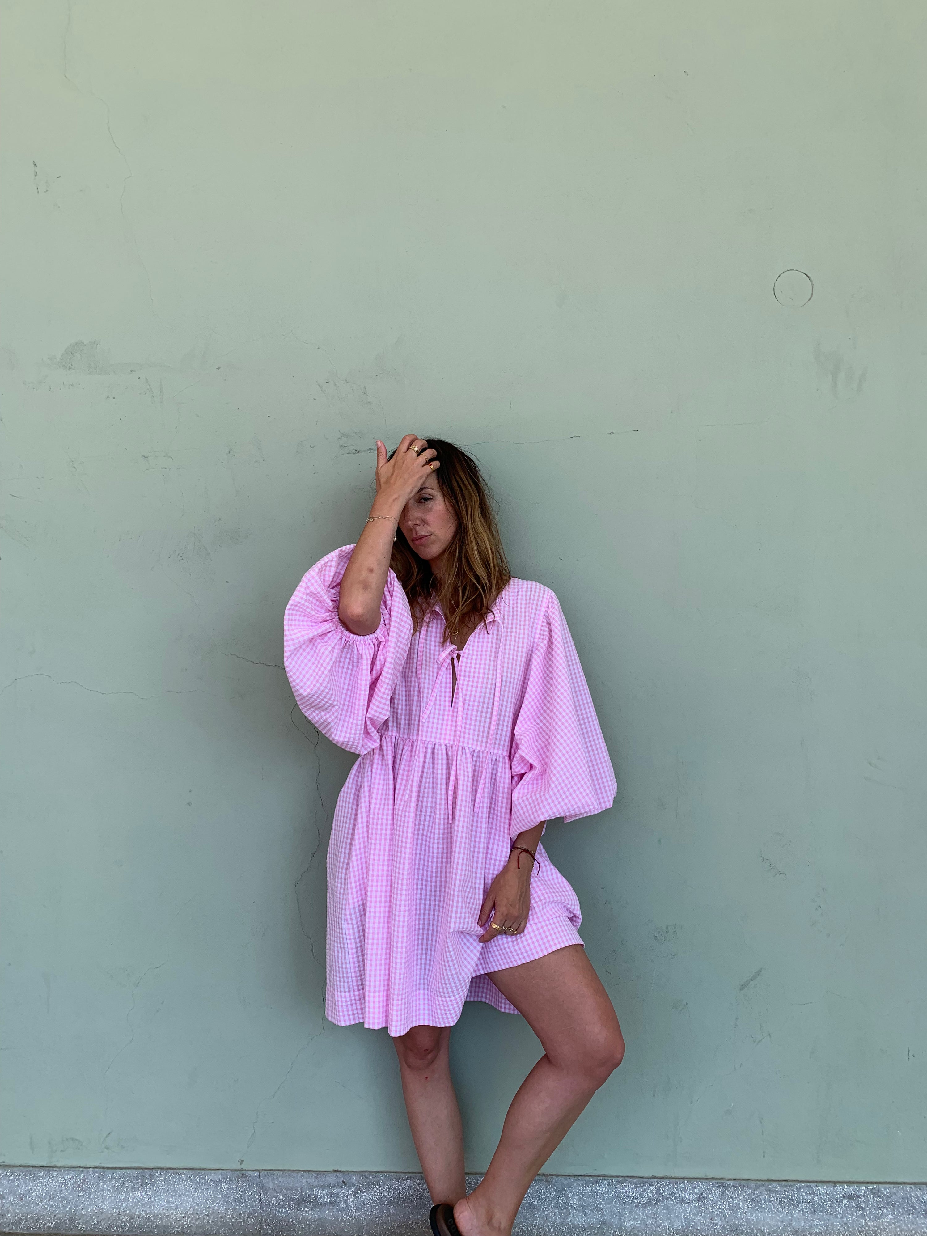 bonbon šaty Vera pink karo