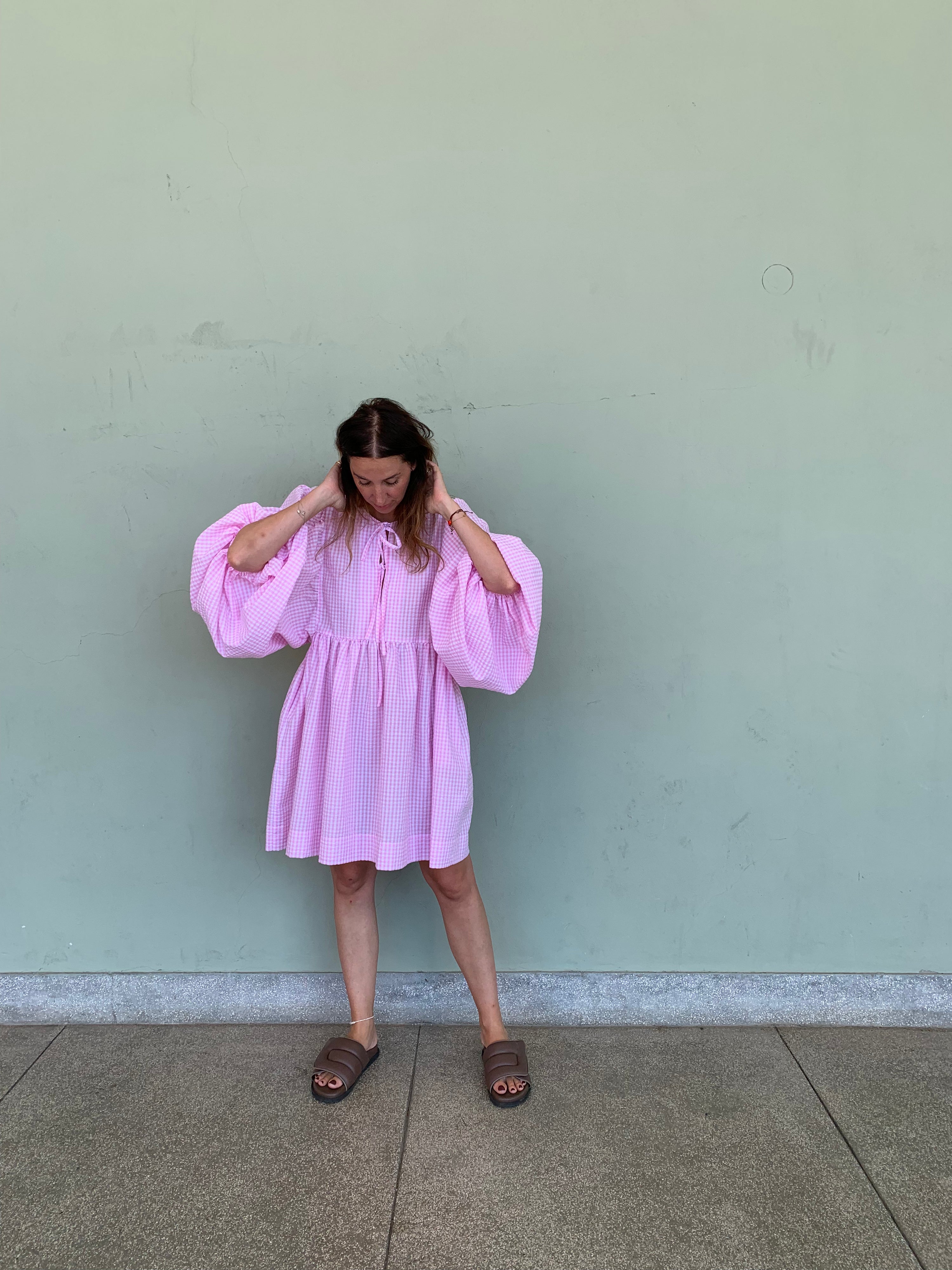 bonbon šaty Vera pink karo