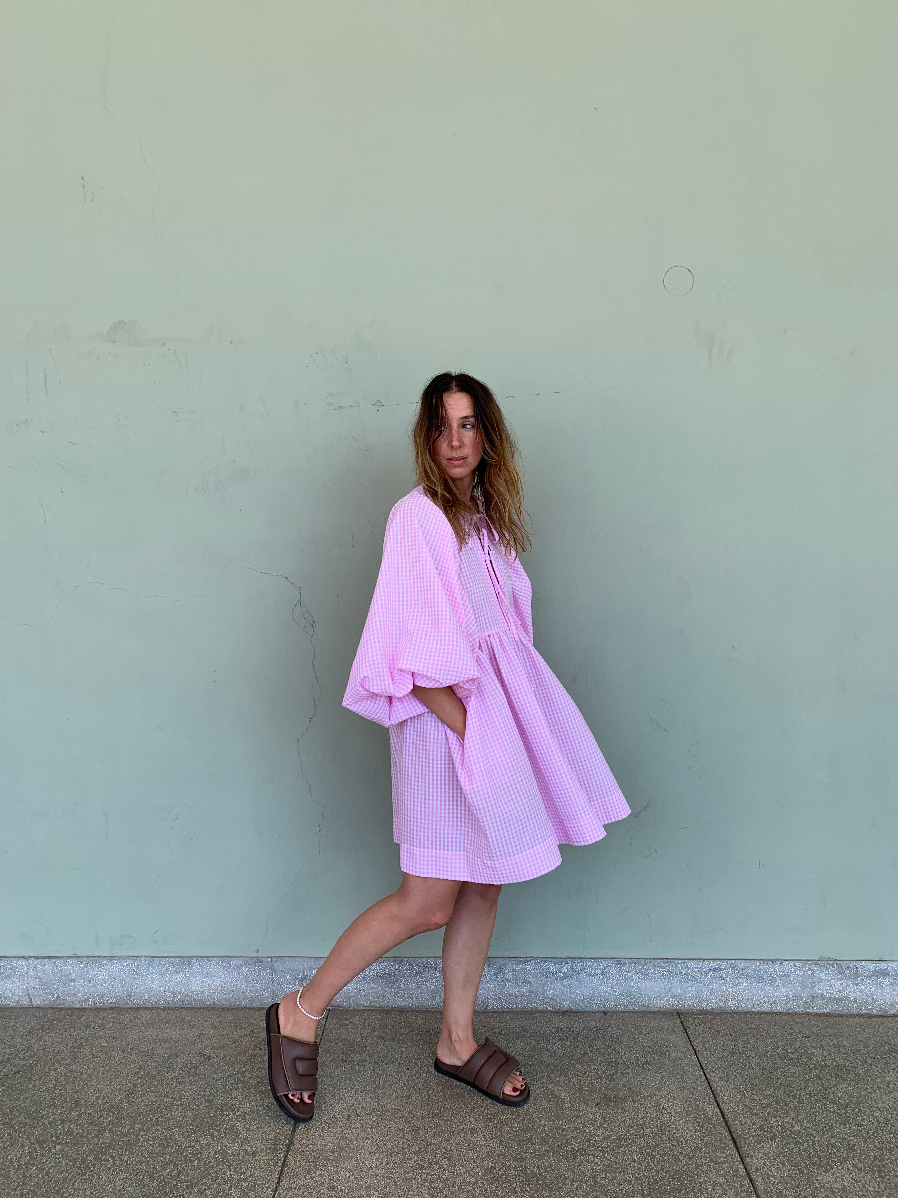 bonbon šaty Vera pink karo