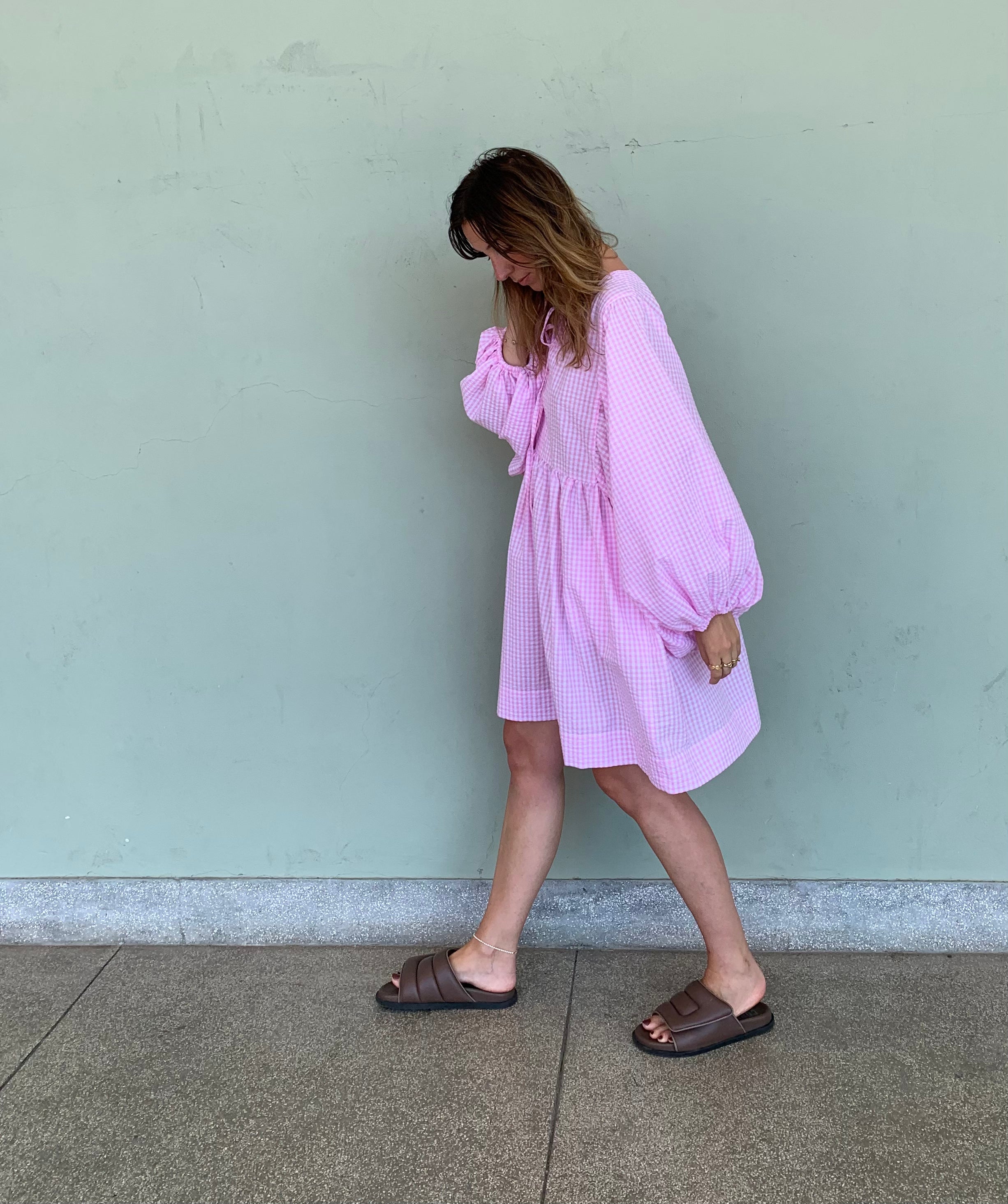 bonbon šaty Vera pink karo