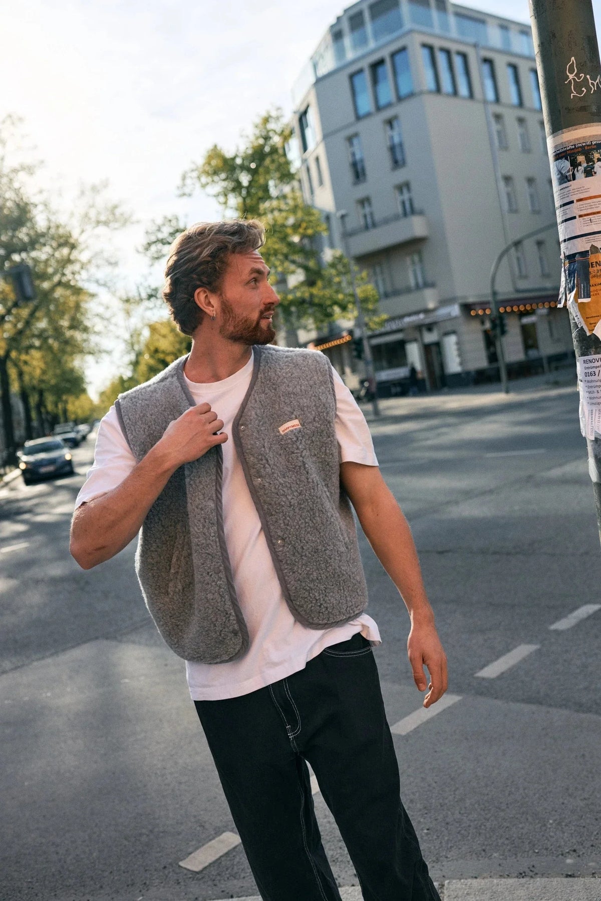 Vesta z vlny Stone Grey