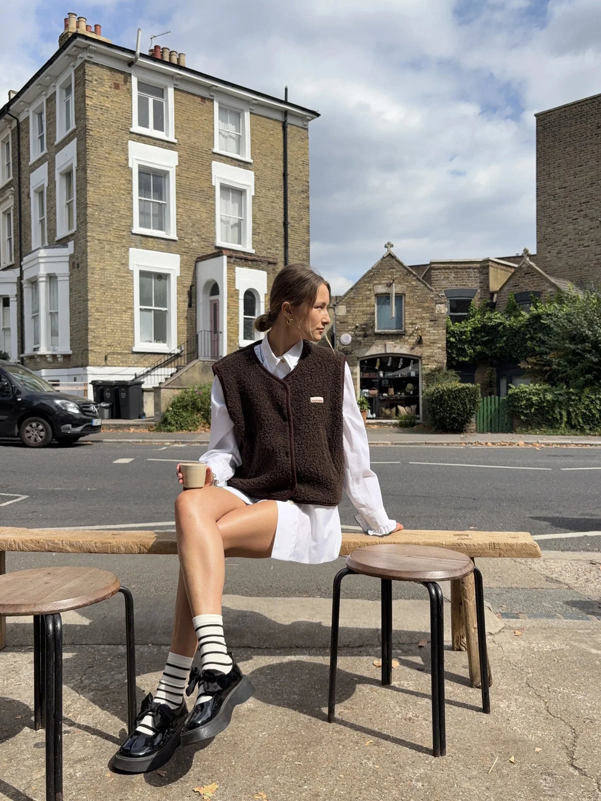 Vesta z vlny Chocolate Brown