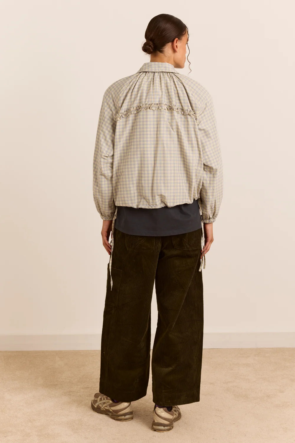 bomber lailah lightweight bomber oyster gingham
