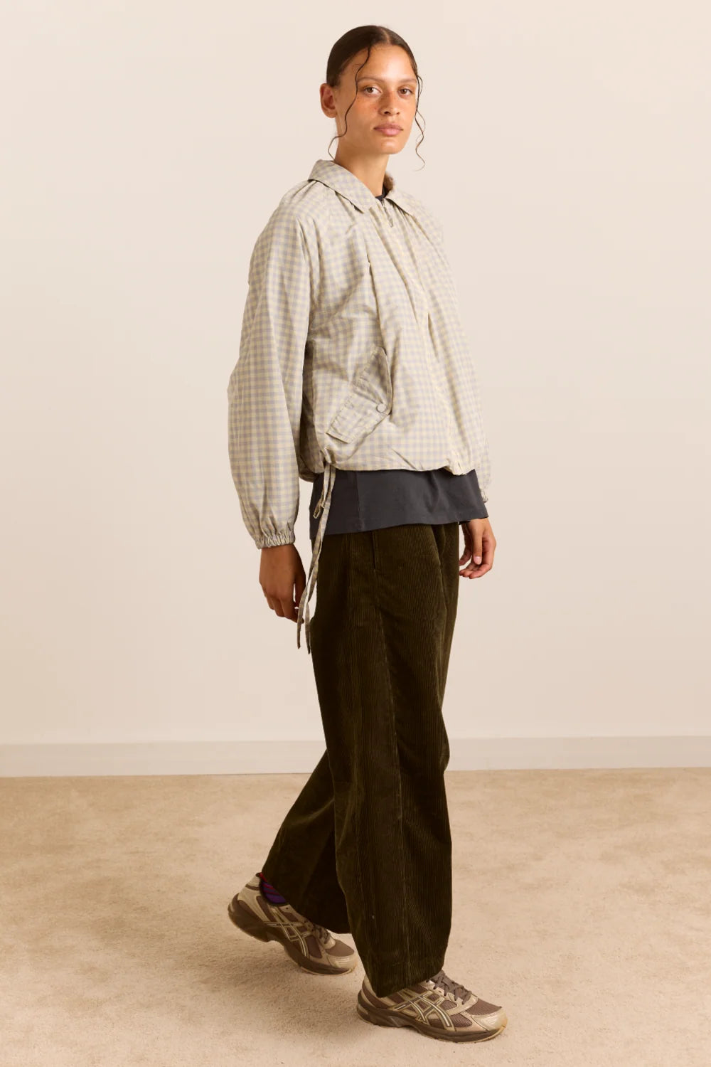 bomber lailah lightweight bomber oyster gingham