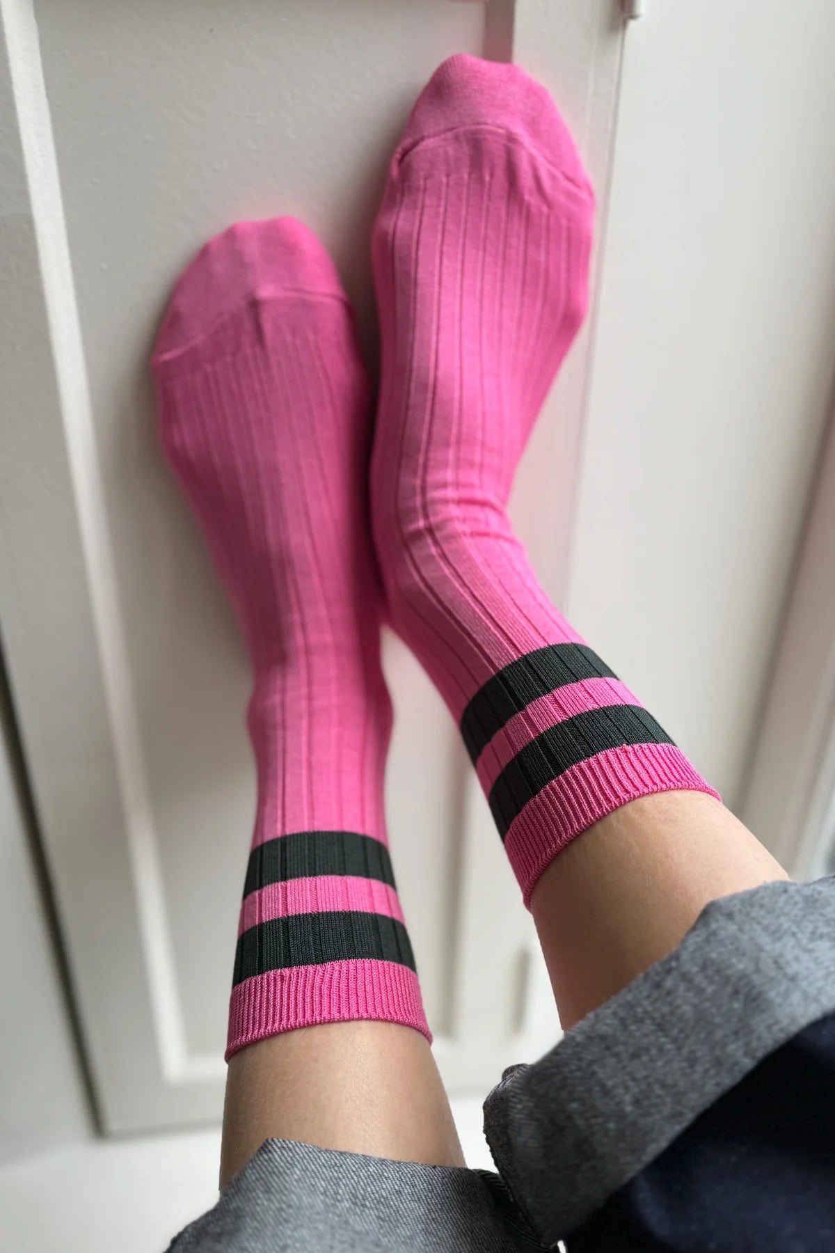 ponožky Her varsity pink green