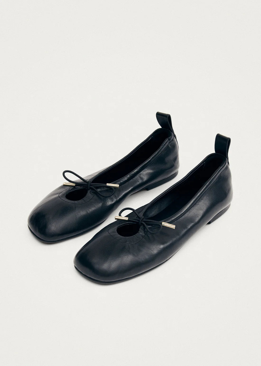 baleríny rosalind black leather ballet flats