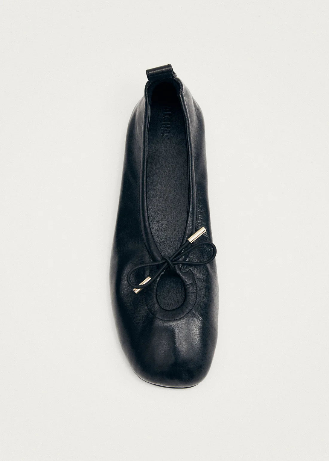 baleríny rosalind black leather ballet flats