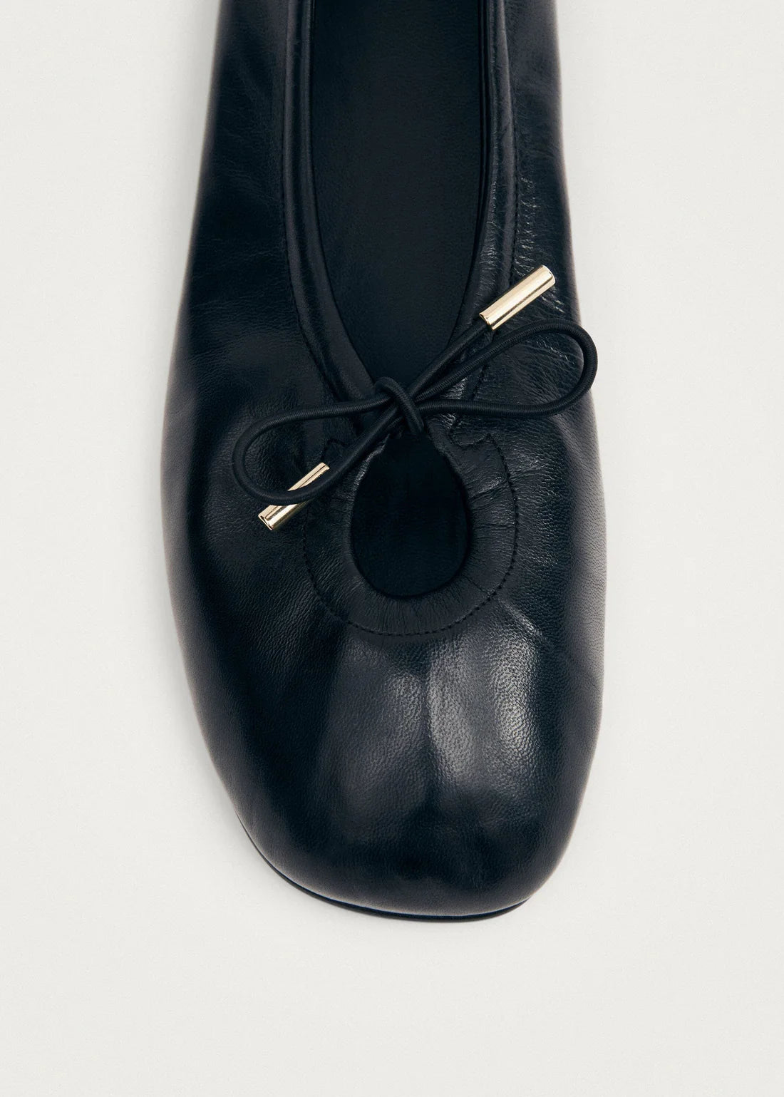 baleríny rosalind black leather ballet flats