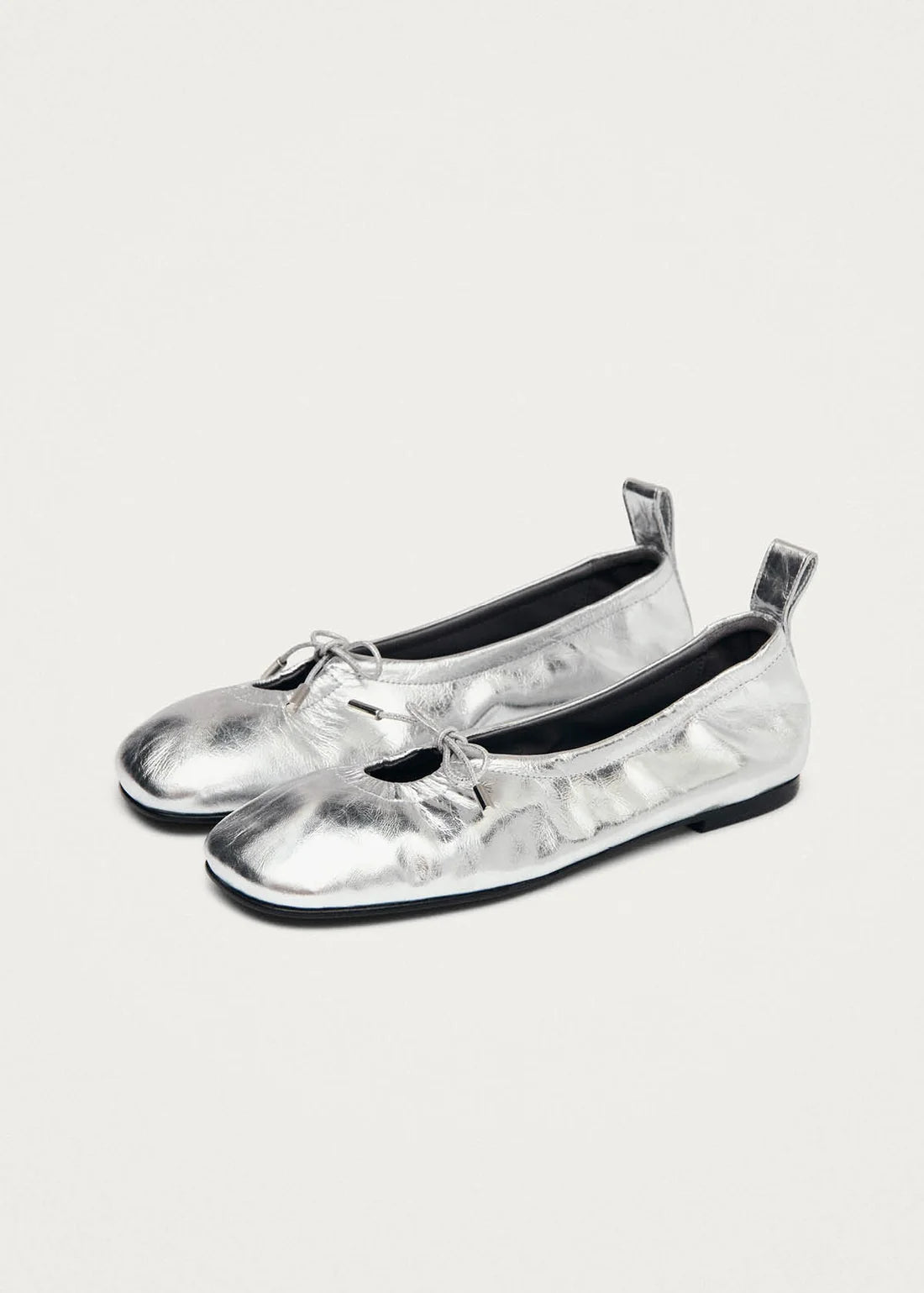 baleríny rosalind shimmer silver leather