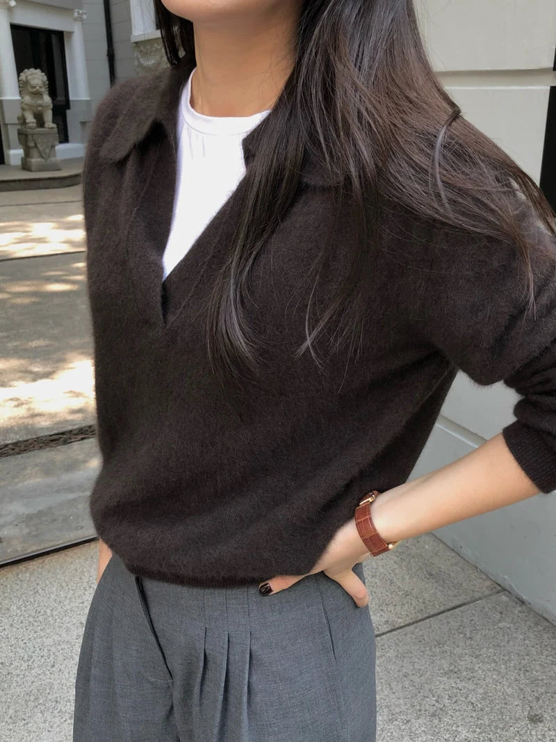 svetr overfit collar choco