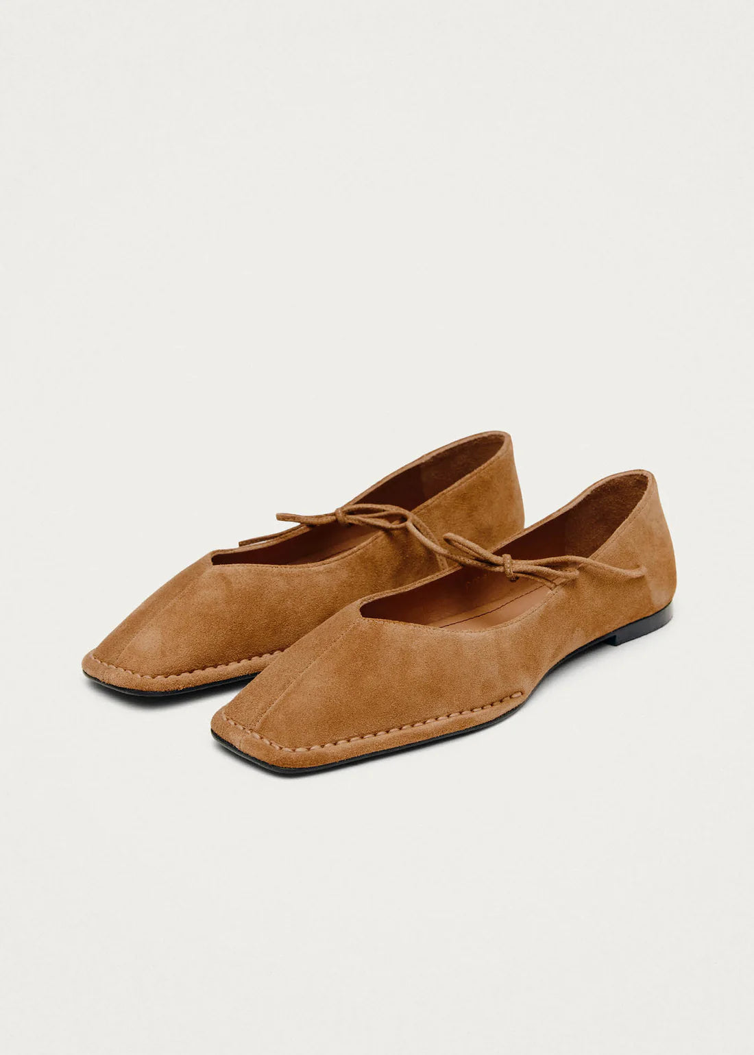 ballet flats sway suede tan leather