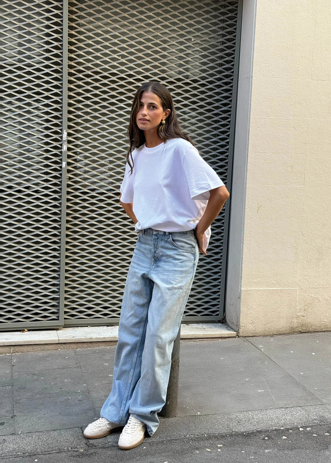 tenisky TB. 490 crochet cream leather sneakers