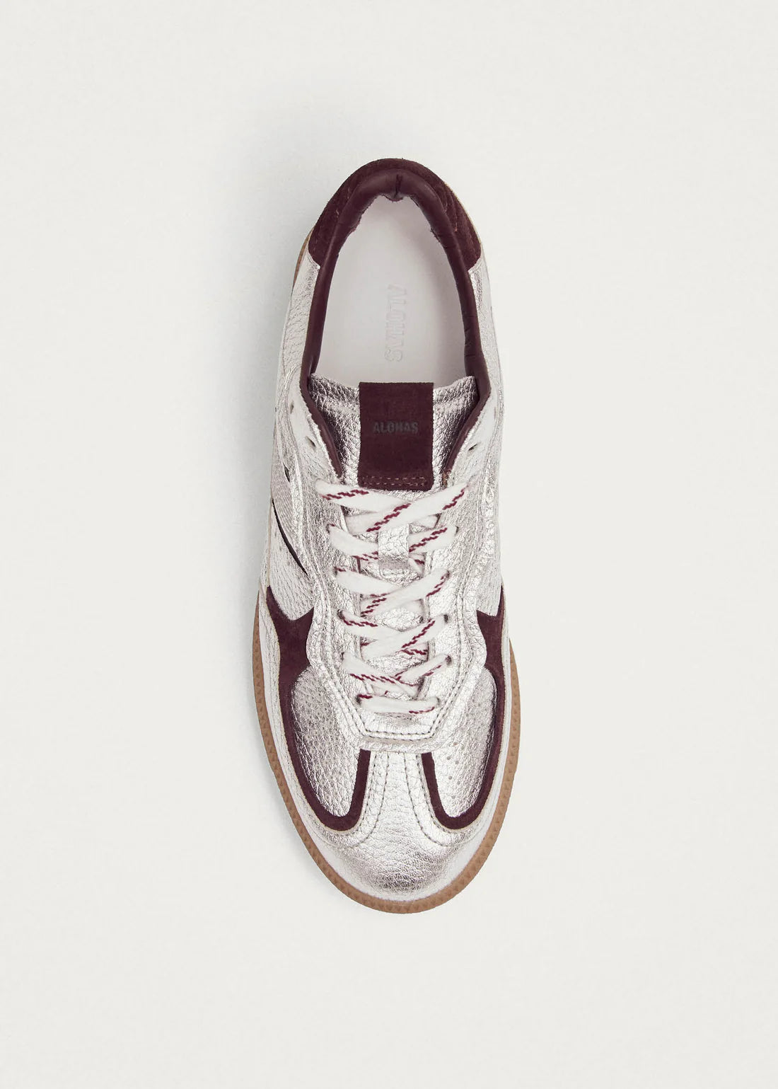 sneakers TB. 490 grain shimmer silver & burgundy