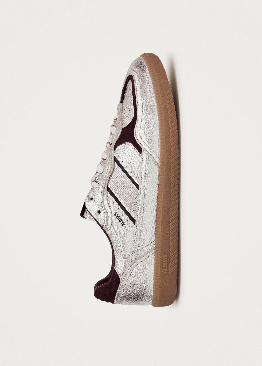 sneakers TB. 490 grain shimmer silver & burgundy