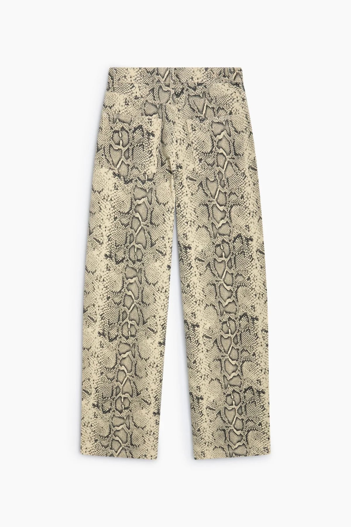 kalhoty denim barrel snake print