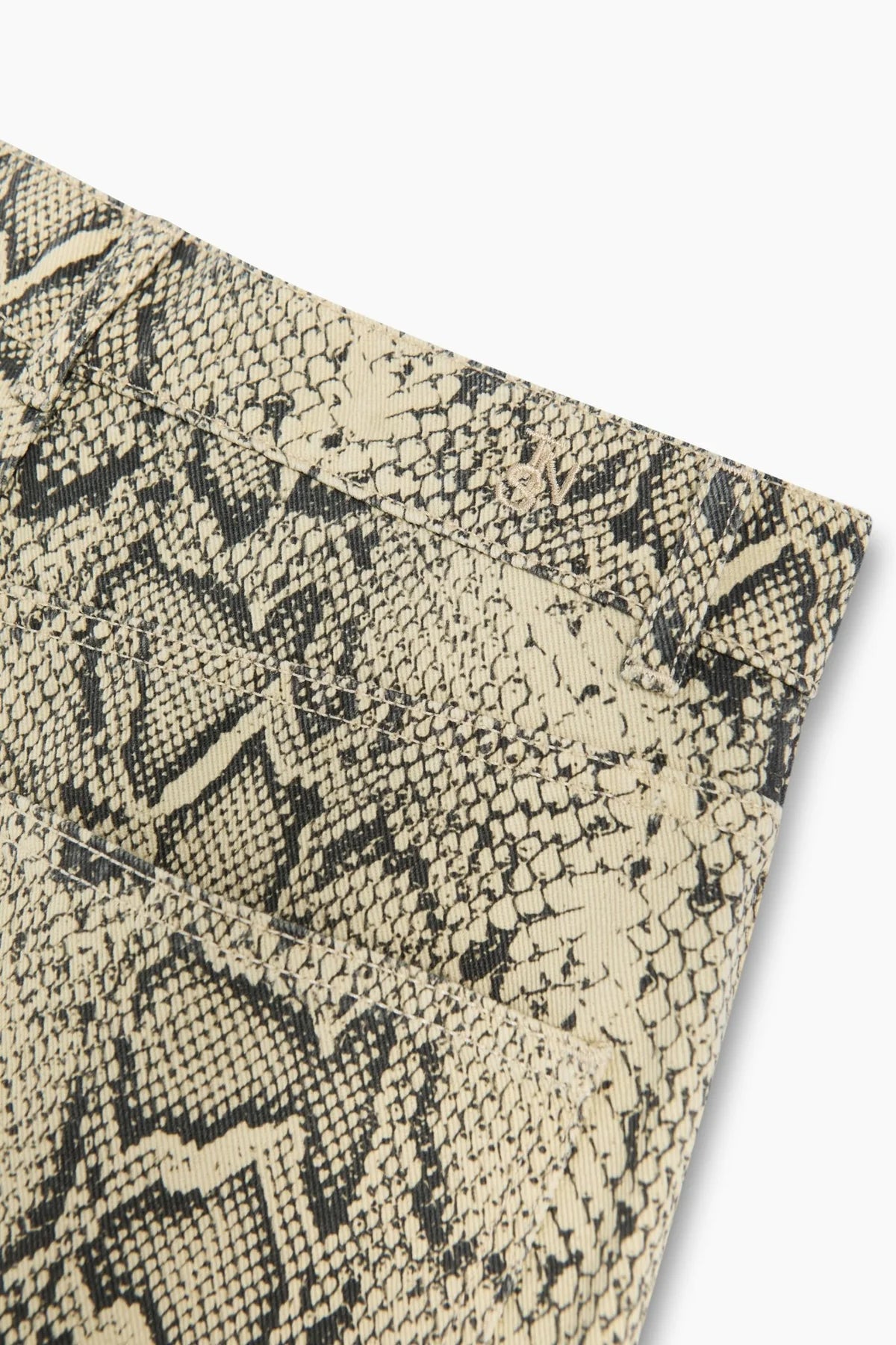kalhoty denim barrel snake print