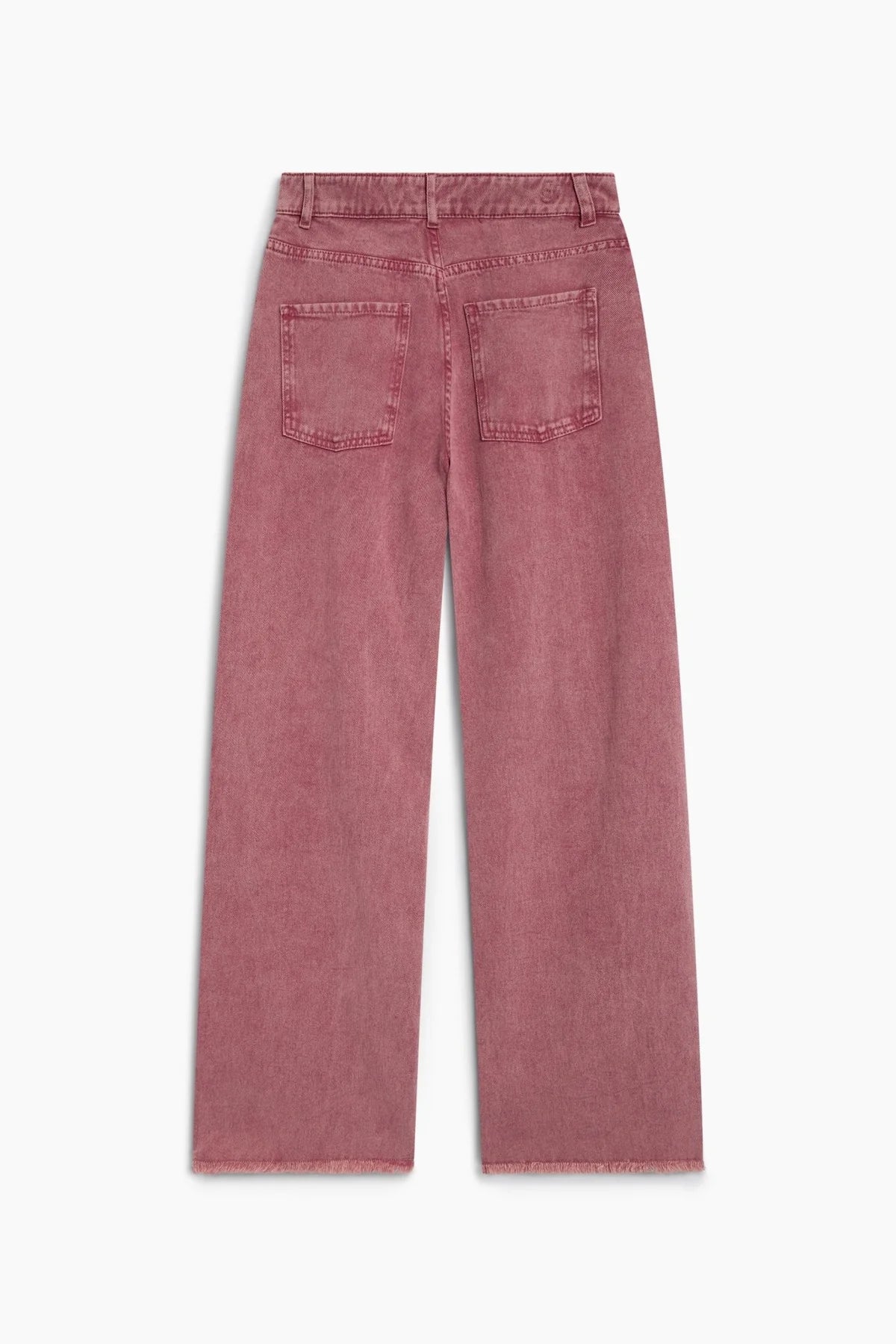 kalhoty denim wide leg rumba red