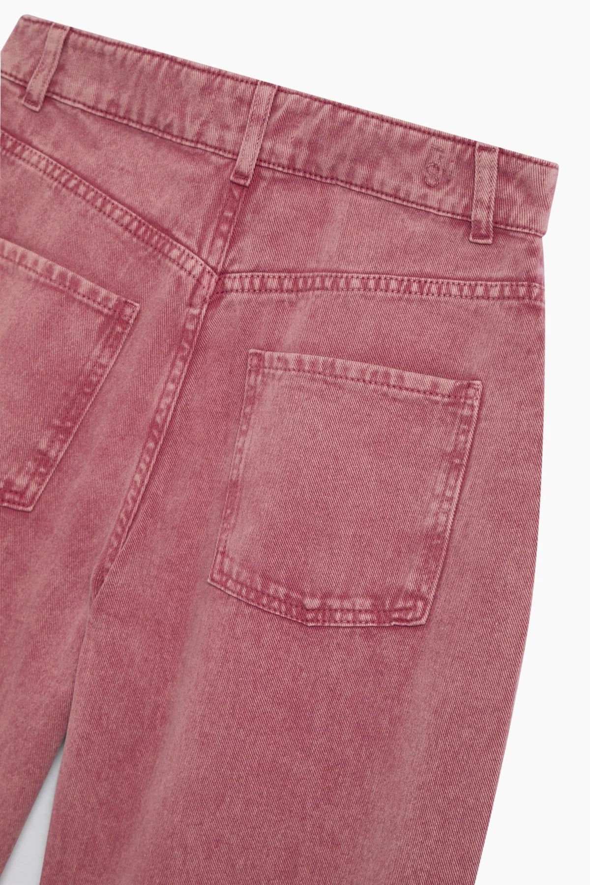 kalhoty denim wide leg rumba red