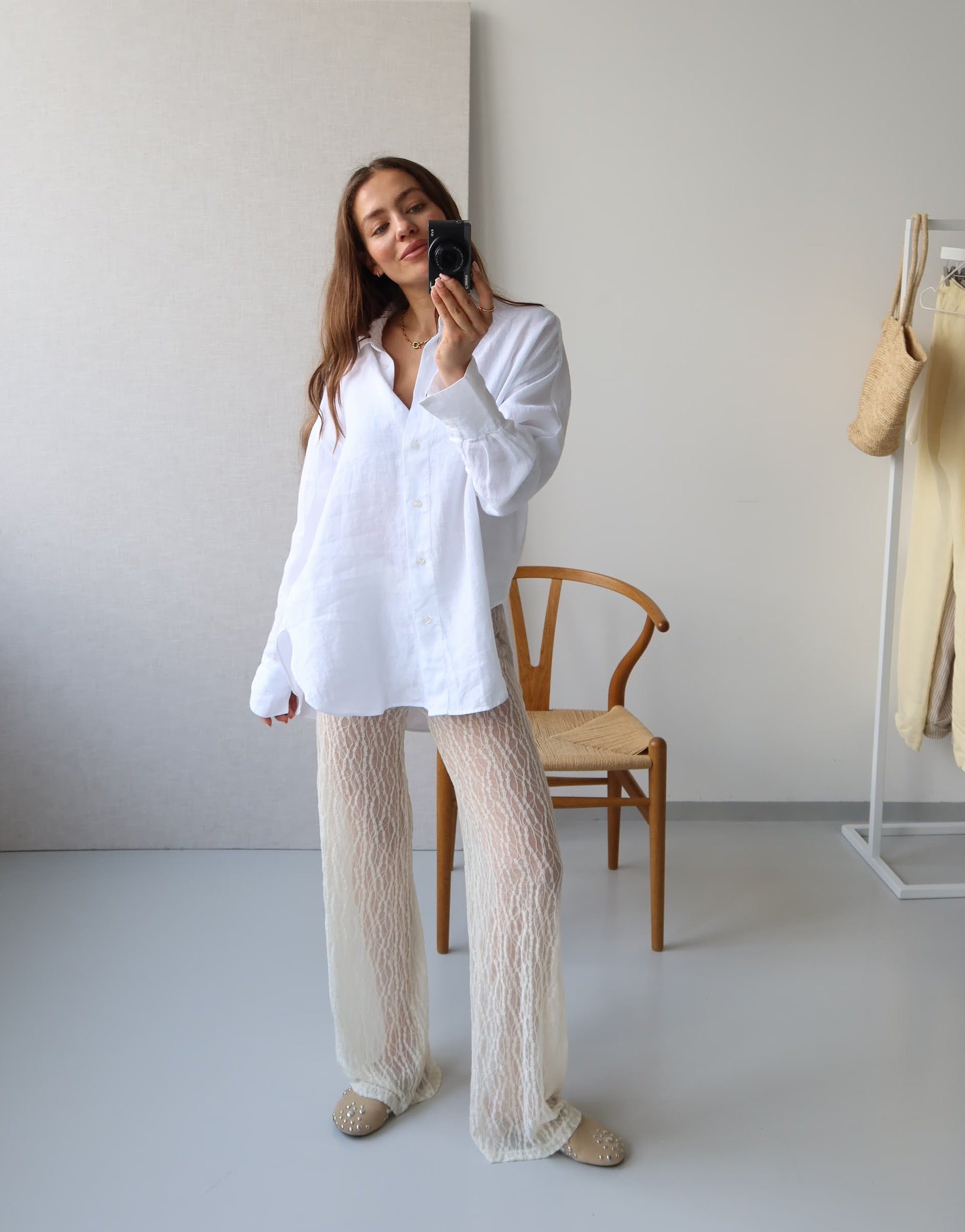 kalhoty Stella lace - offwhite