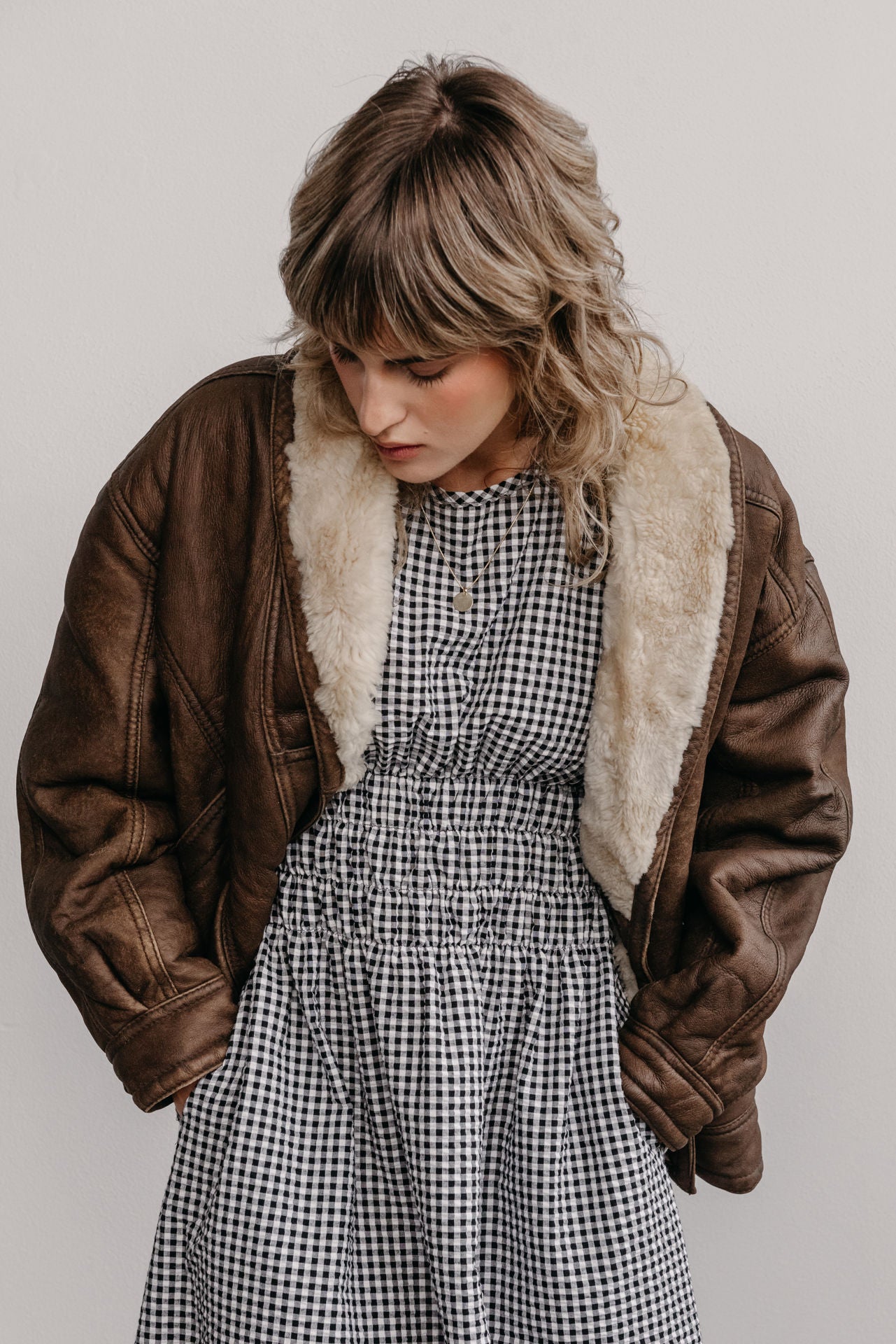 vintage kožený kabát hnědý no. 06