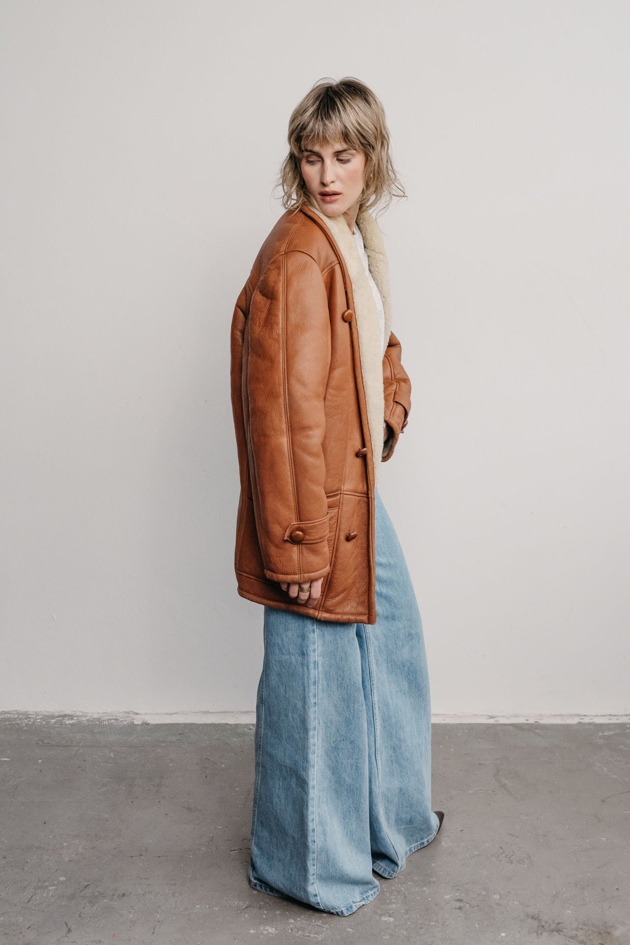 vintage kožený kabát cognac no. 07