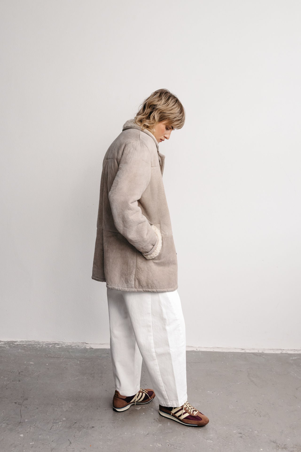 vintage kožený kabát grey no. 13