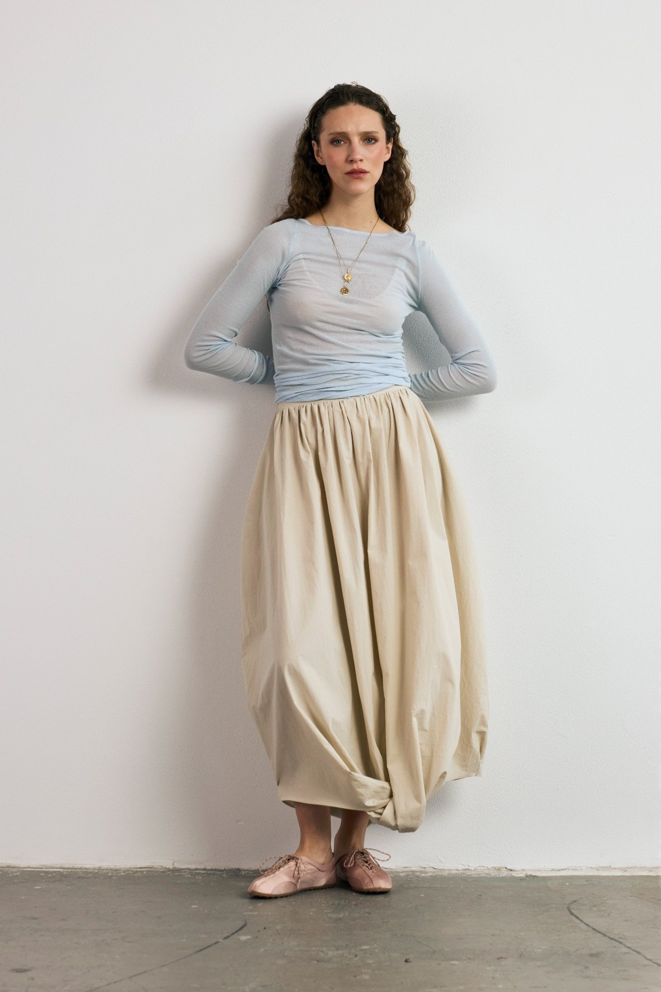 Fina drapped skirt soft sand