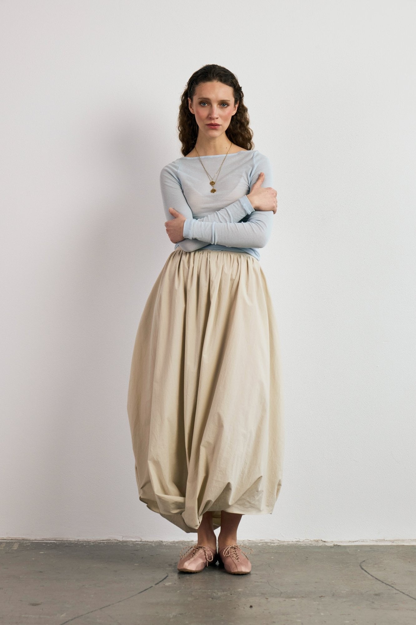 Fina drapped skirt soft sand