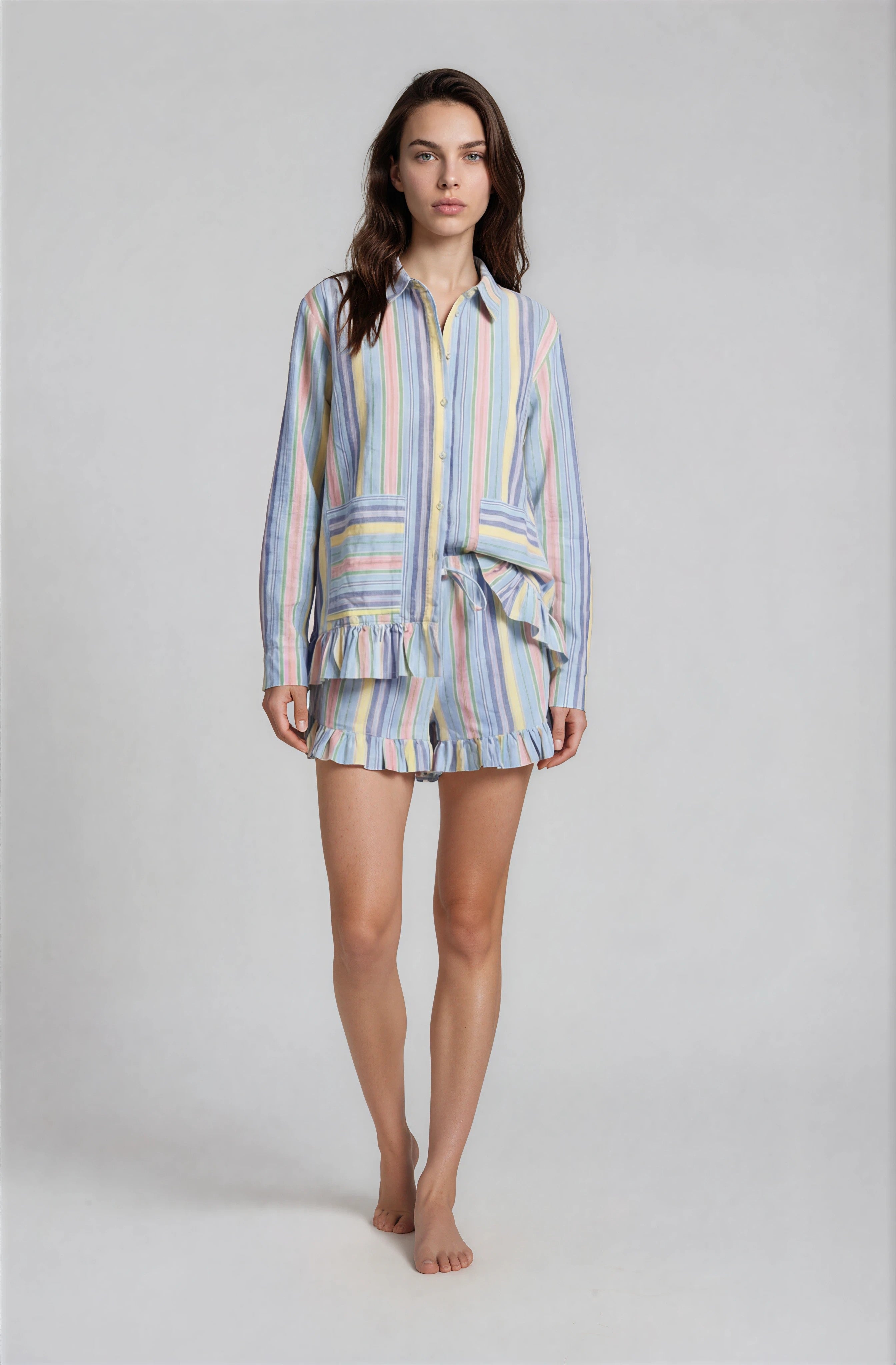 kraťasy frill florie short multistripe