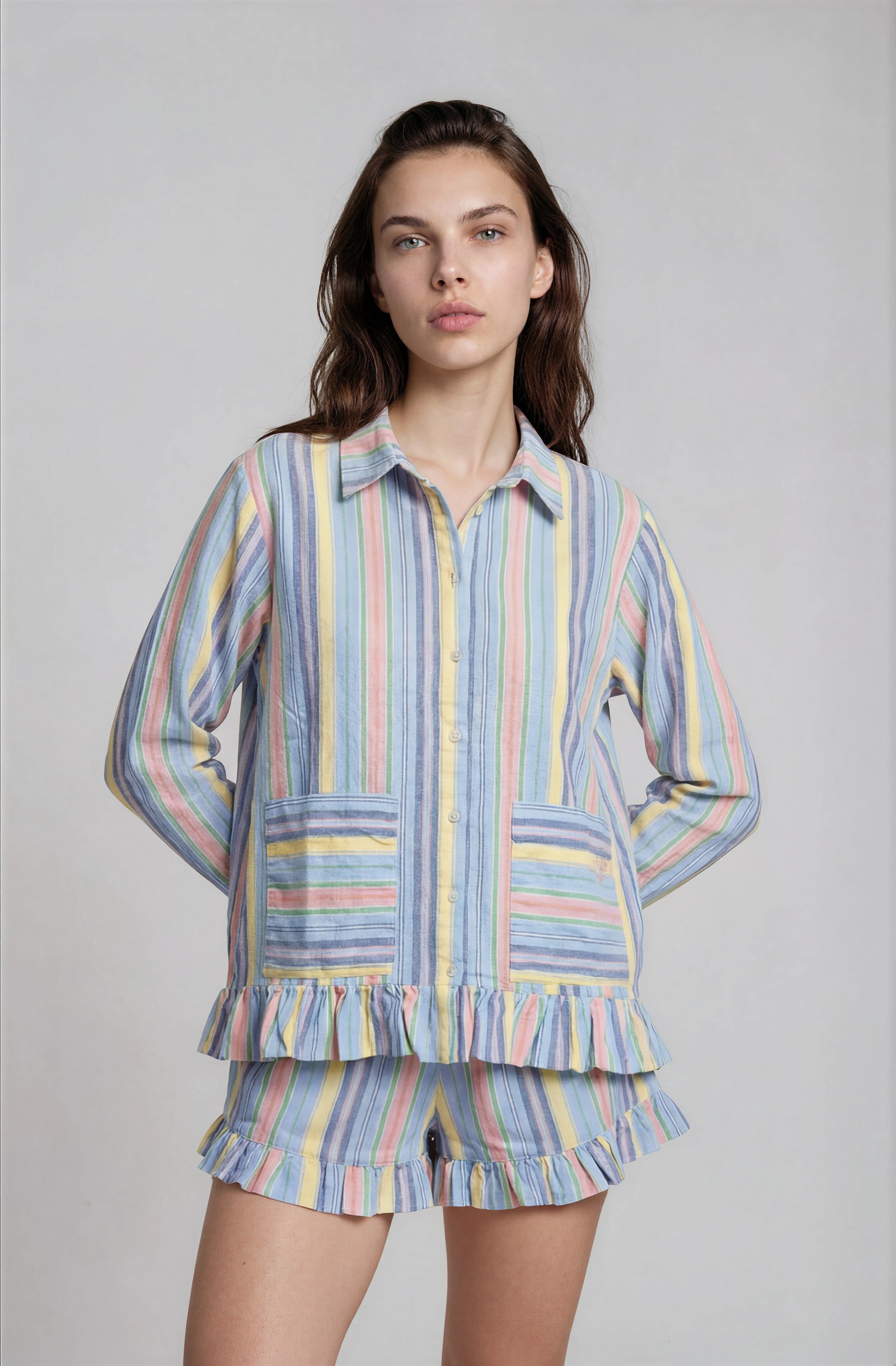 kraťasy frill florie short multistripe