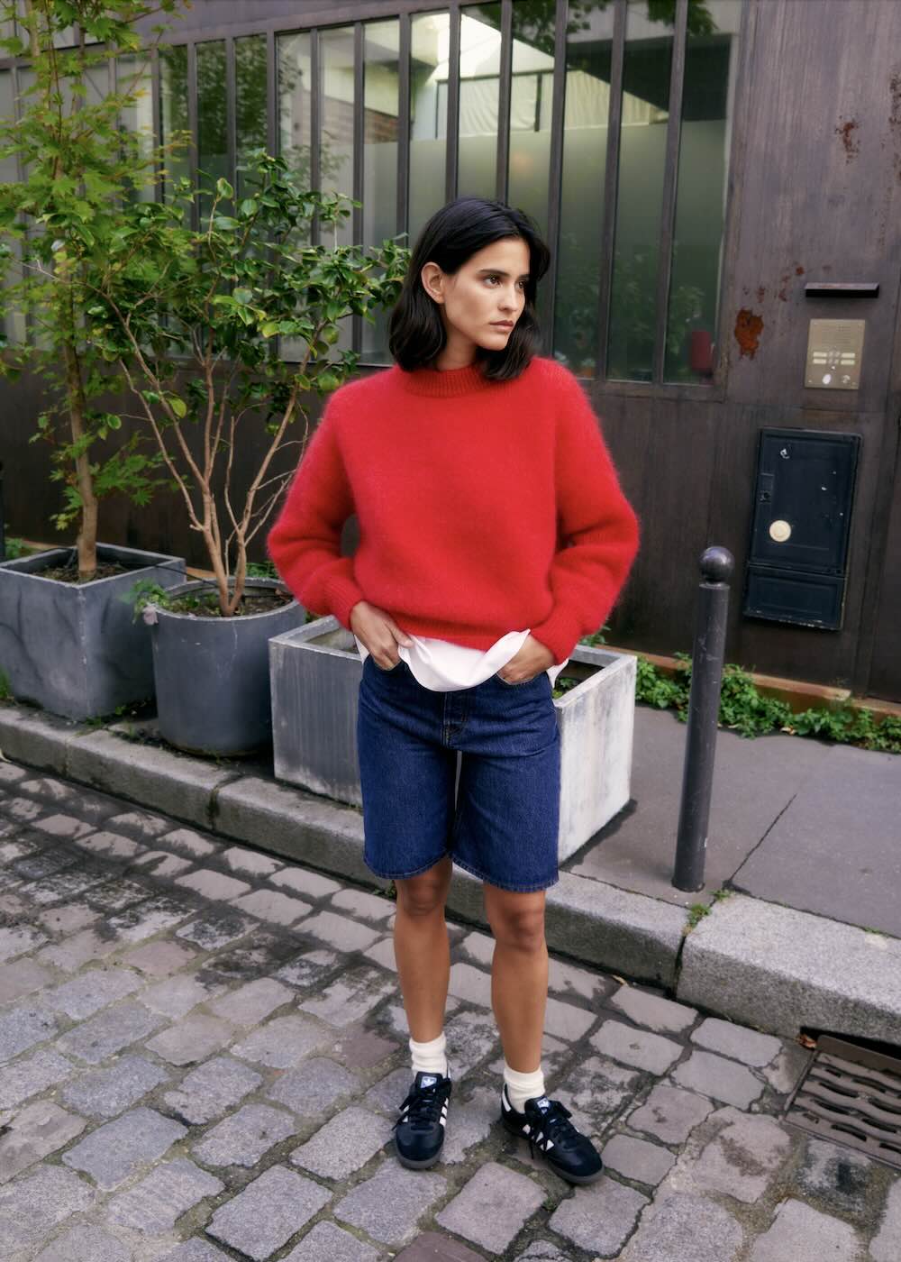 svetr z mohéru Jane red