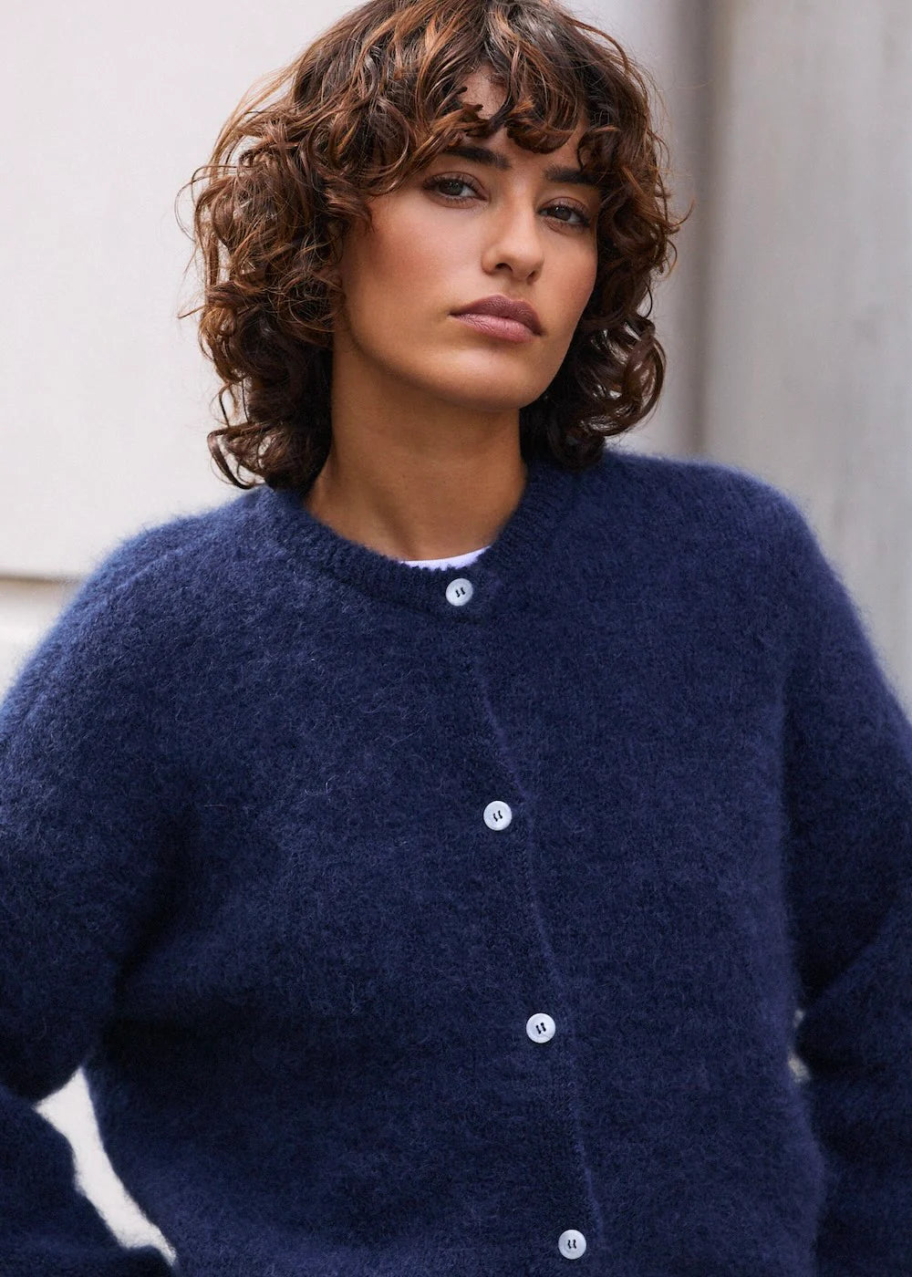 cardigan z mohéru Olivia navy