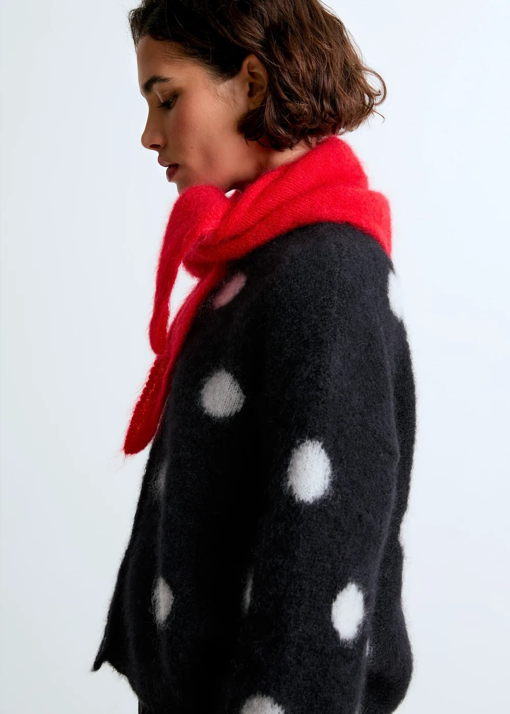 cardigan z mohéru Olivia polka dot