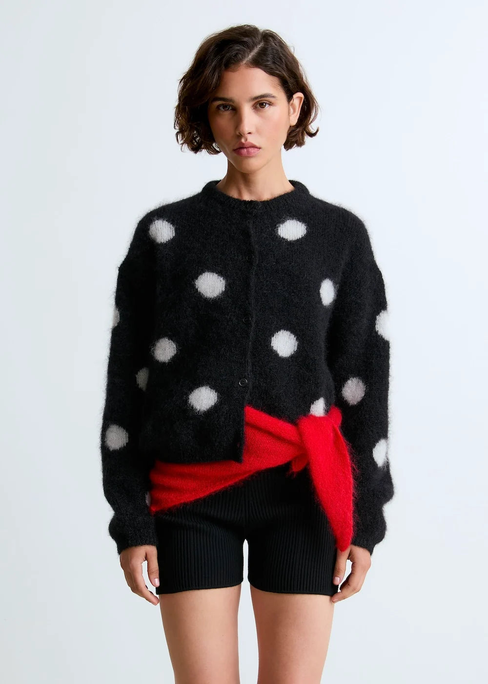 cardigan z mohéru Olivia polka dot