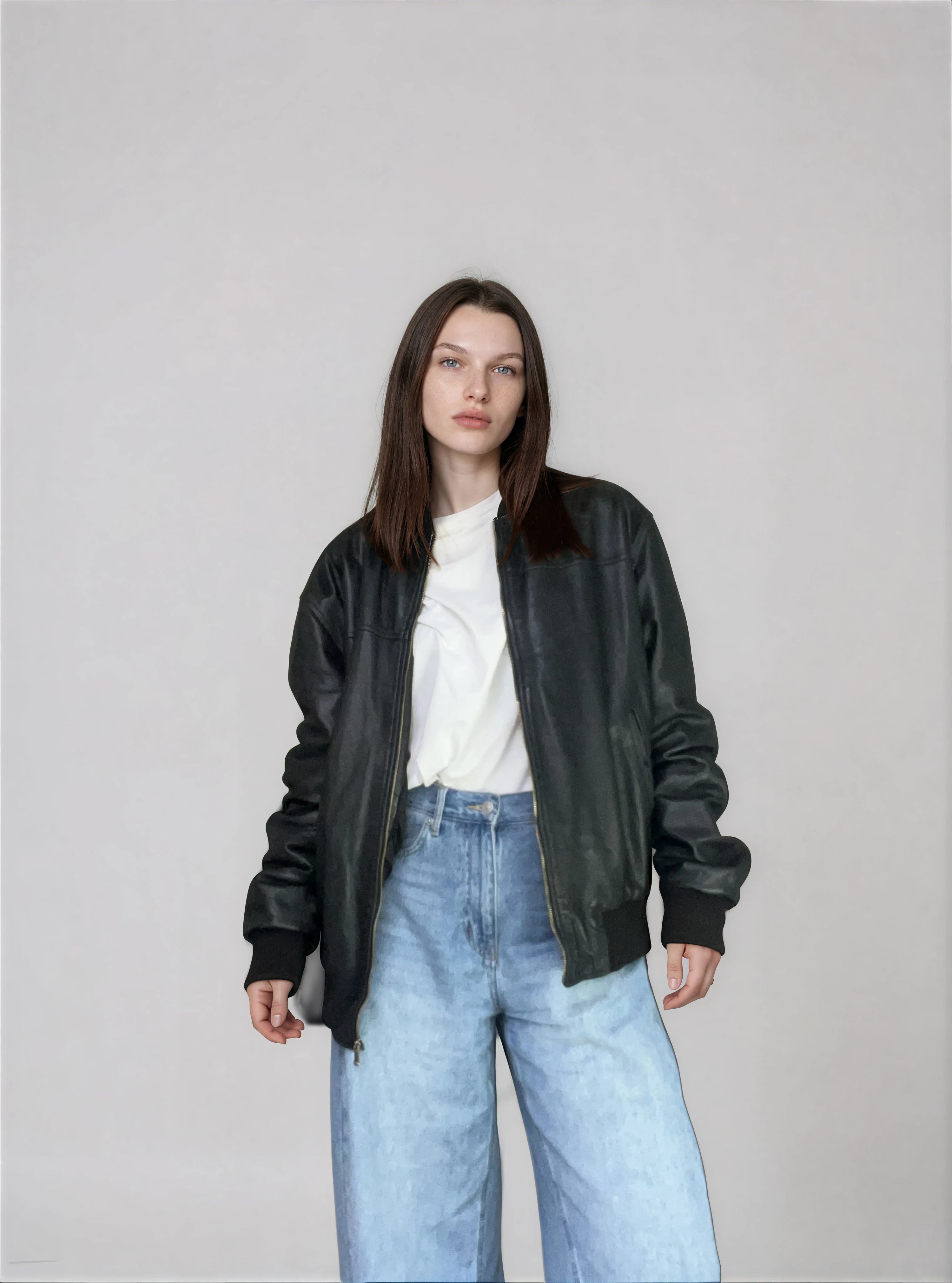 vintage leather jacket black no. 05