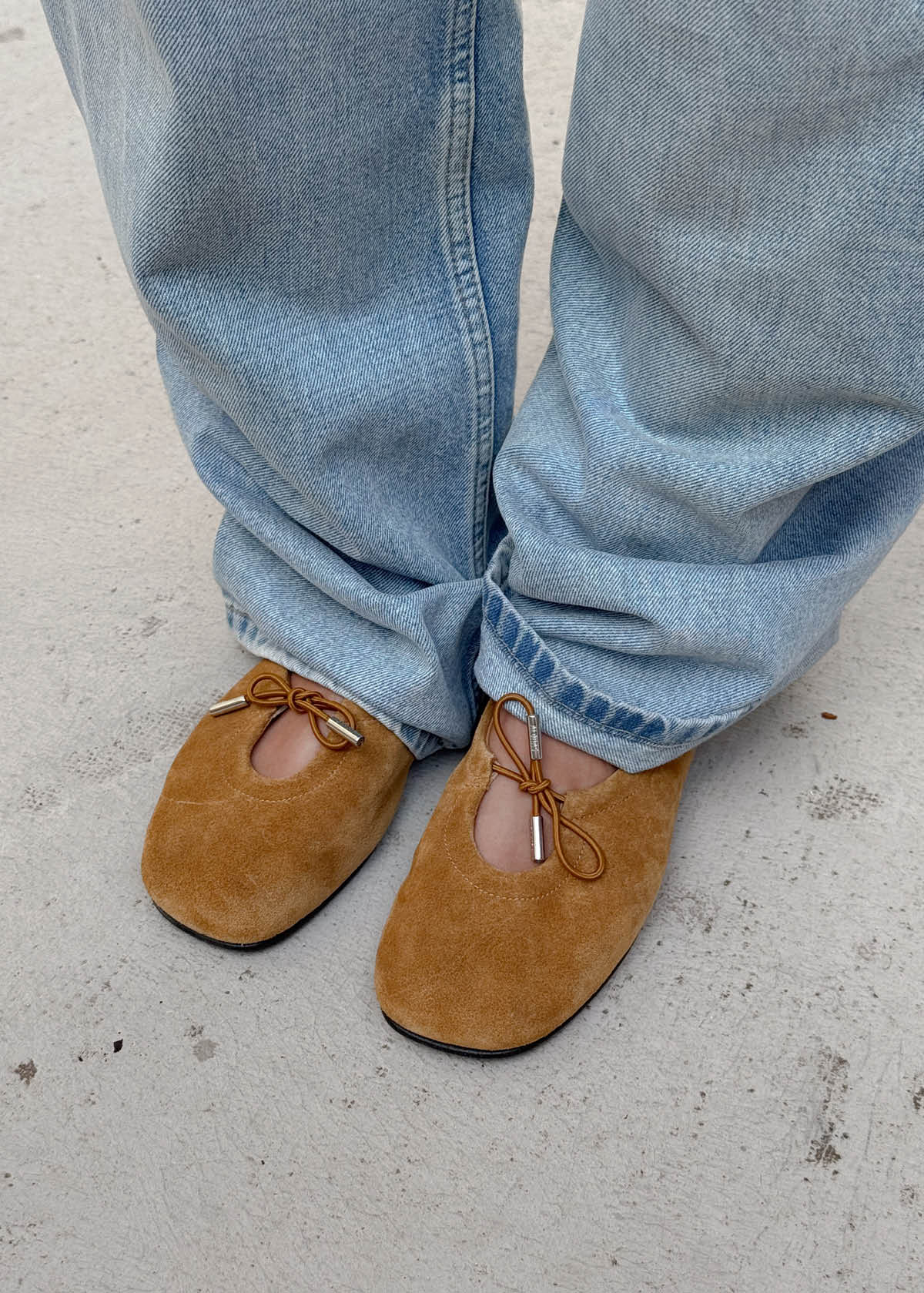baleríny rosalind suede tan leather