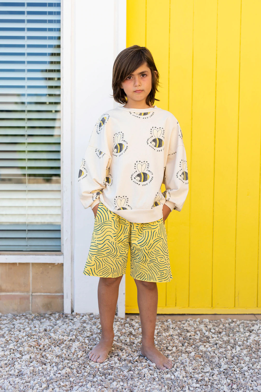 SM - mikina s potiskem včelek - vel.  4y