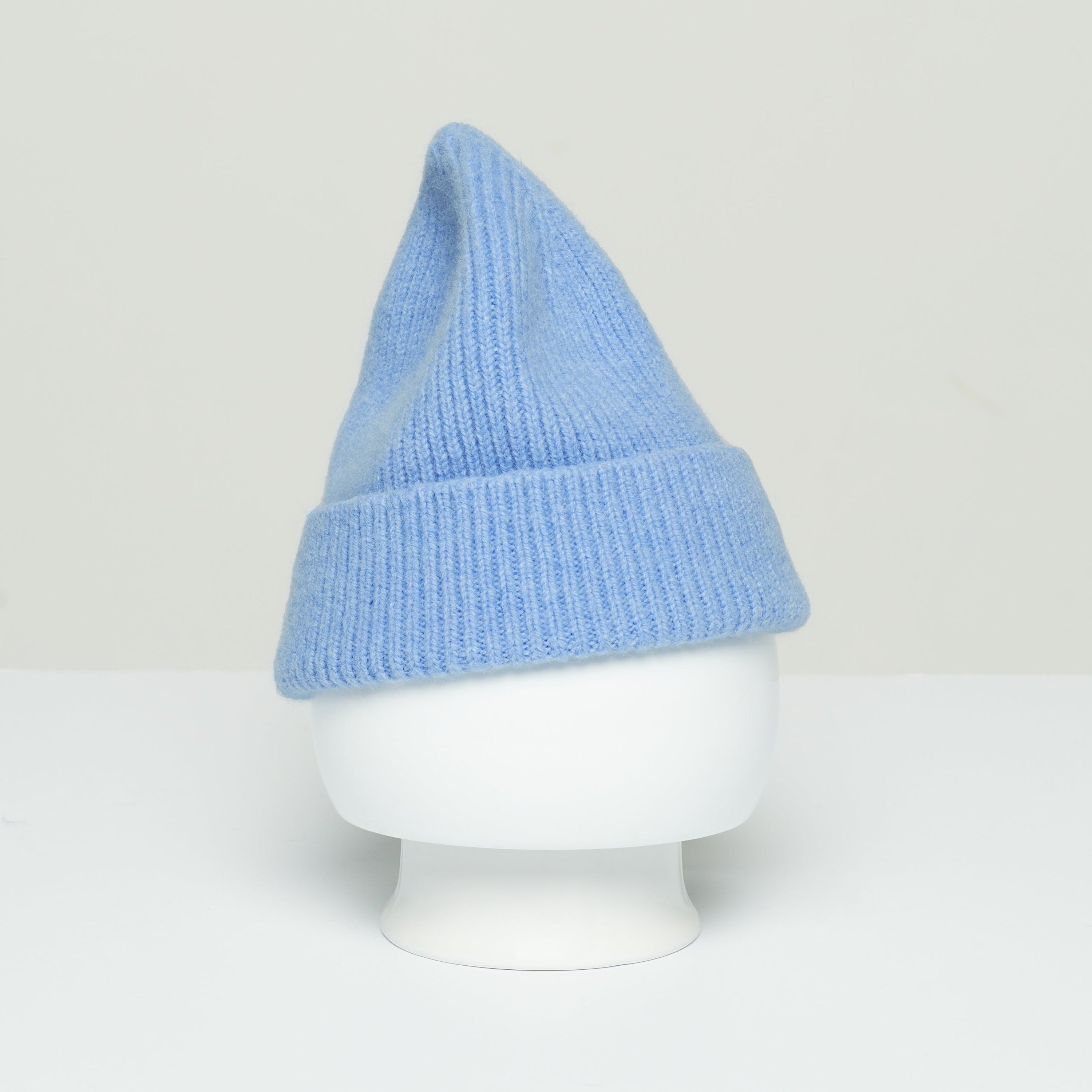 light blue sky lambswool beanie