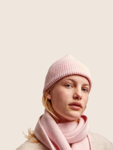 lamb wool beanie blush